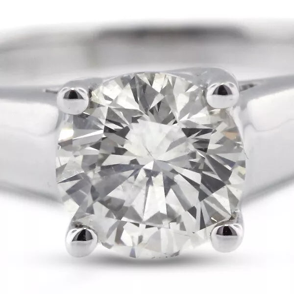 0.44ct H SI1 Round Natural Diamond Solitaire Ring