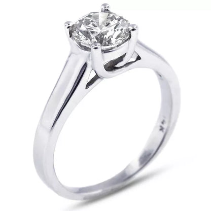 0.44ct H SI1 Round Natural Diamond Solitaire Ring