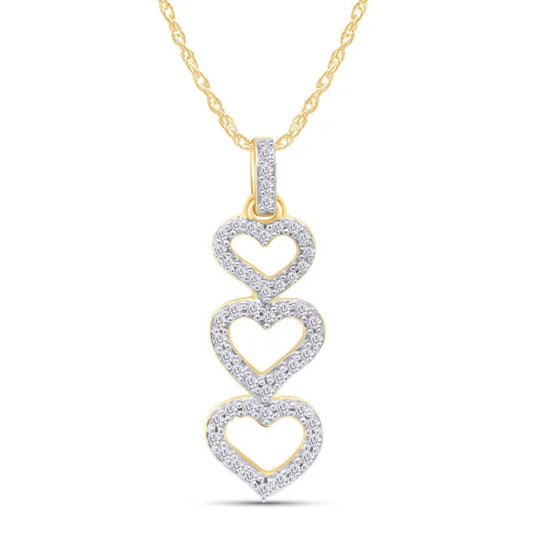 Moissanite 3 Heart Journey Pendant Necklace