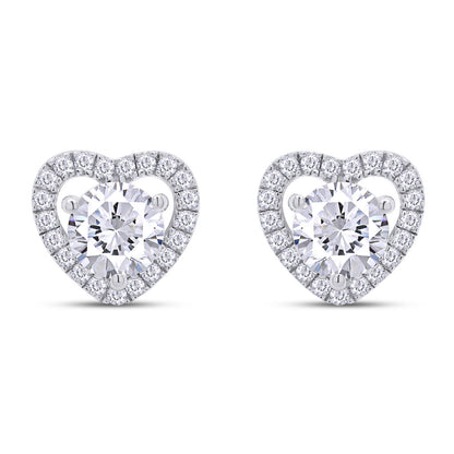 Moissanite Heart Shape Stud Earrings