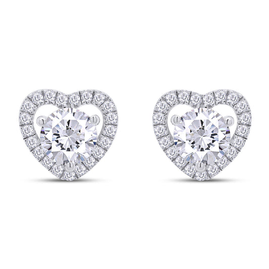 Moissanite Heart Shape Stud Earrings