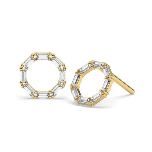 Diamond Circle Stud Earrings