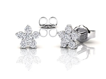 Moissanite Cluster Stud Earrings