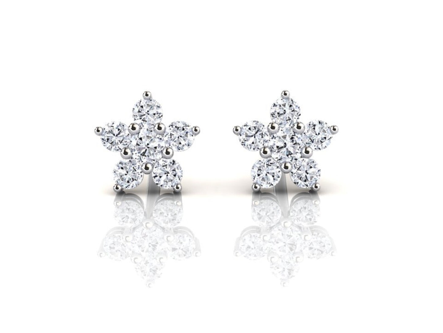 Moissanite Cluster Stud Earrings