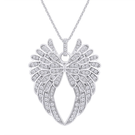 Moissanite Angel Wing Pendant