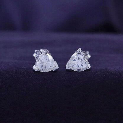 Solitaire Heart Stud Earrings