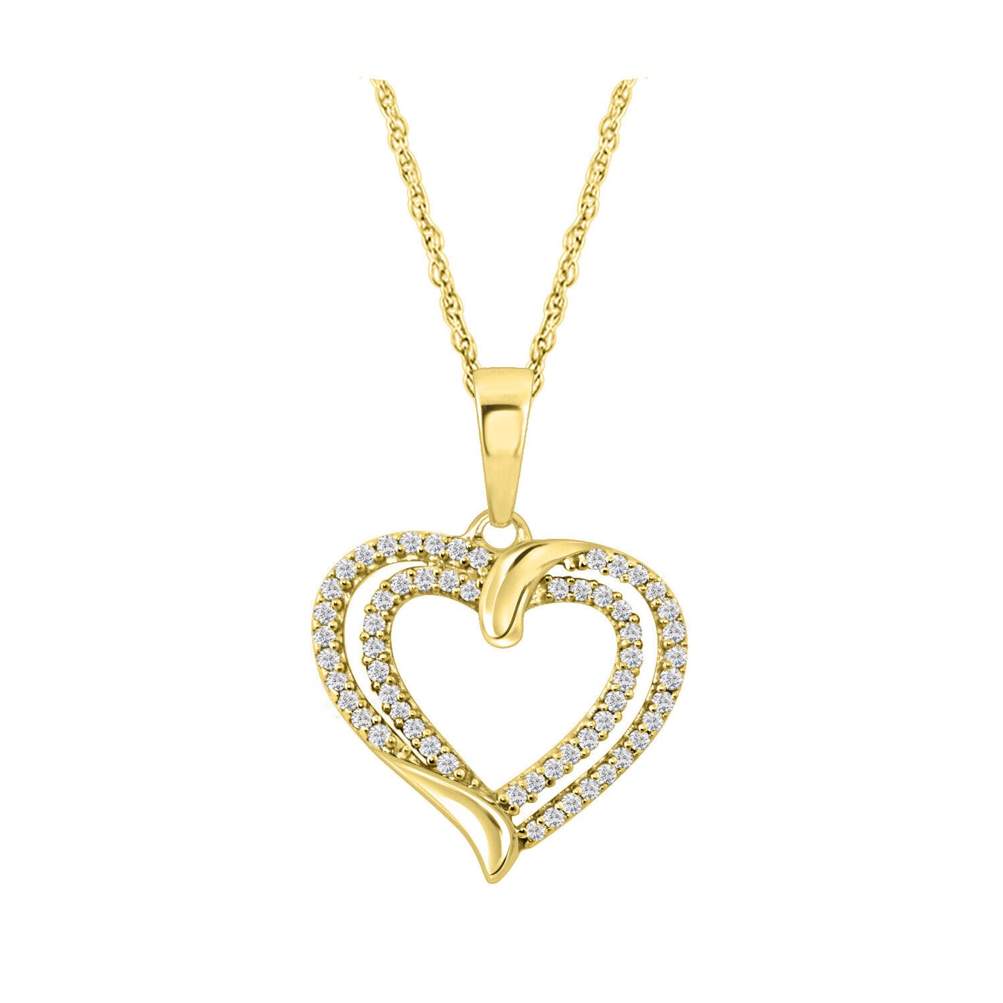 Double Heart Pendant Necklace