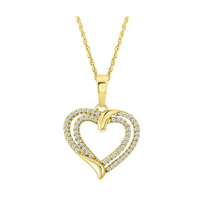 Double Heart Pendant Necklace