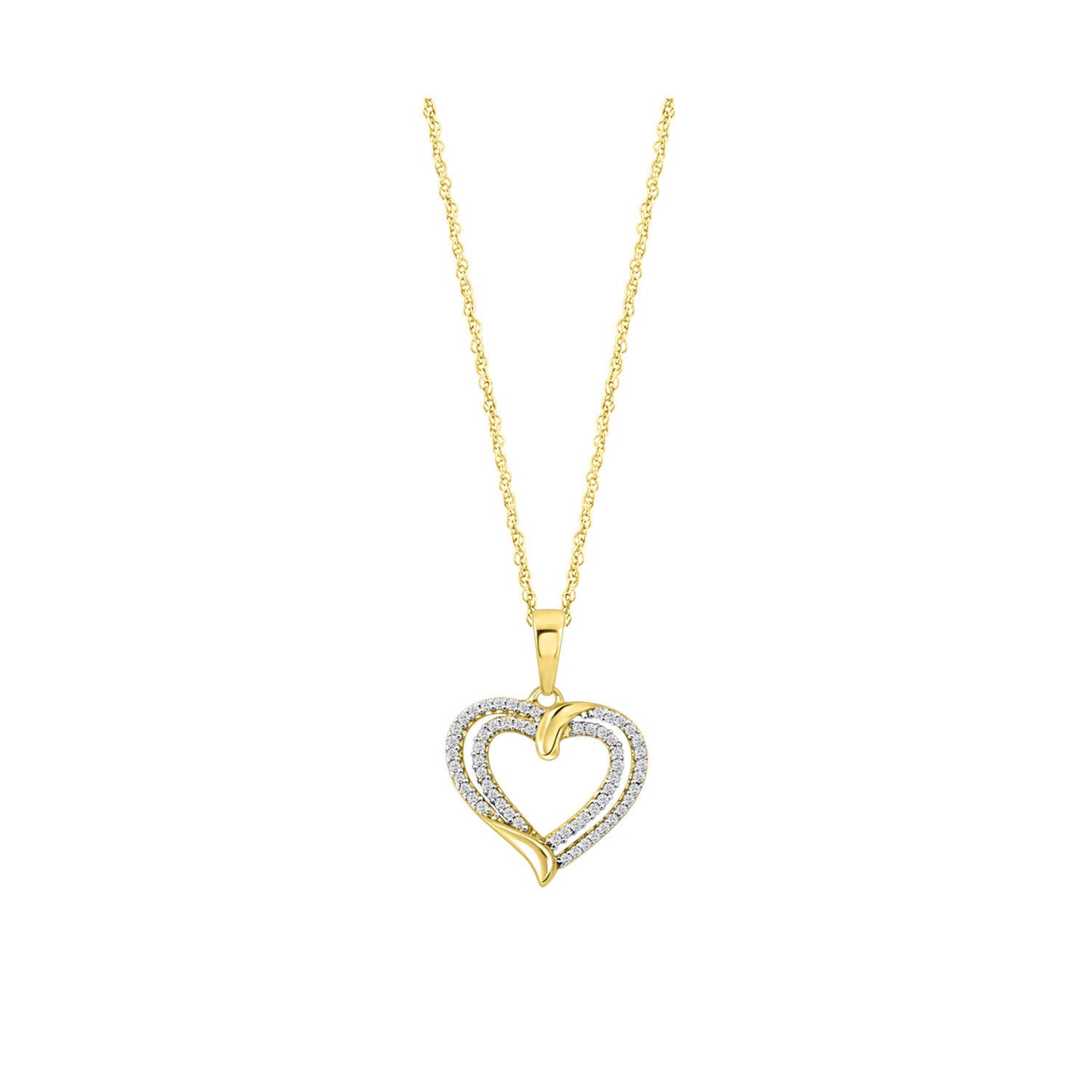 Double Heart Pendant Necklace