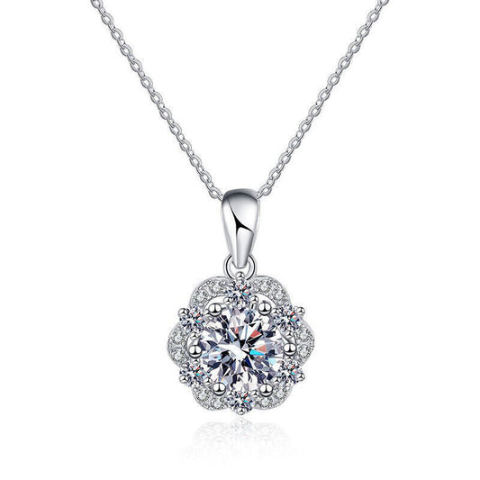 Women's Halo Style Pendant Necklace