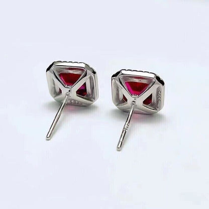 Ruby Halo Stud Earrings