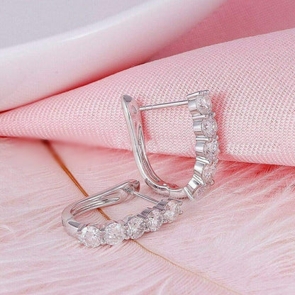 5-Stone Moissanite Hoop Earrings