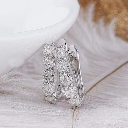 5-Stone Moissanite Hoop Earrings