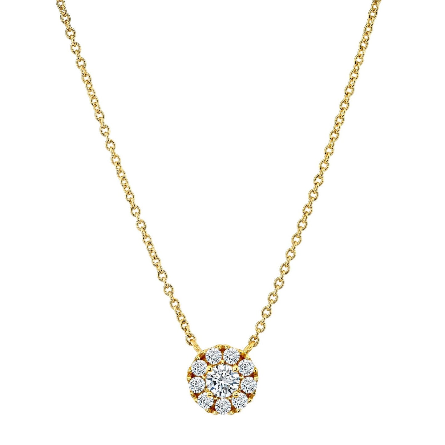 0.50 CT Moissanite Halo Pendant Necklace