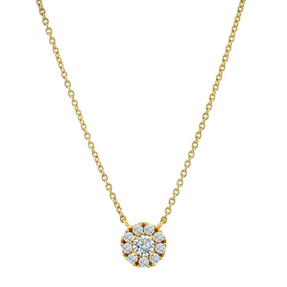 0.50 CT Moissanite Halo Pendant Necklace