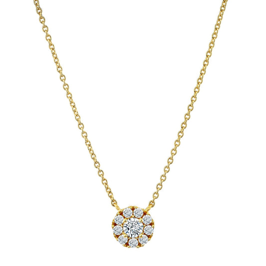 0.50 CT Moissanite Halo Pendant Necklace