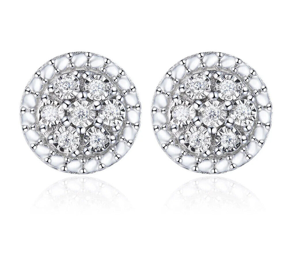 Cluster Moissanite Stud Earrings