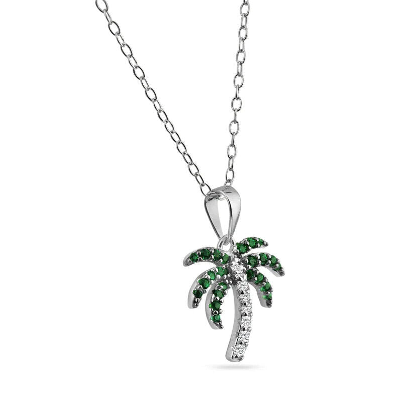 925 Silver Palm Tree Pendant Necklace