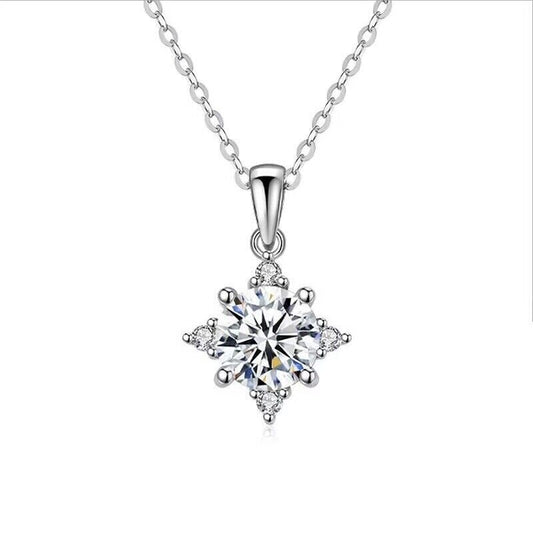 1.00 CT Moissanite Snowflake Pendant Necklace