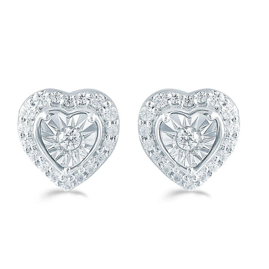 Moissanite Love Heart Stud Earrings