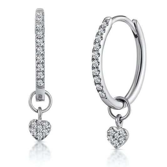 Heart Dangle Moissanite Earrings