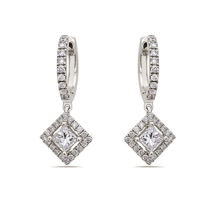 Moissanite Dangle Hoop Earrings