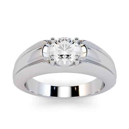 Solitaire Round Moissanite Ring