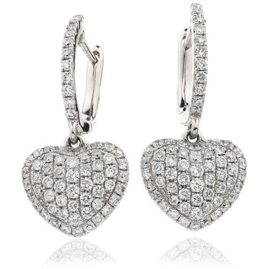 Moissanite Dangle Heart Earrings