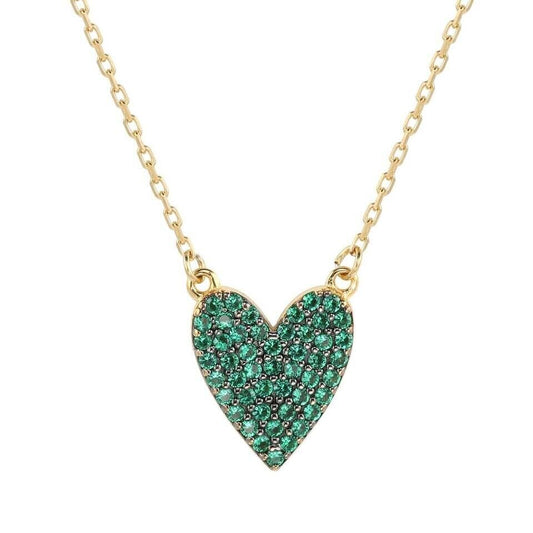 Green Emerald Heart Pendant