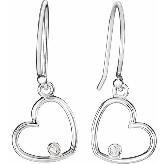 Moissanite Heart Dangle Earrings