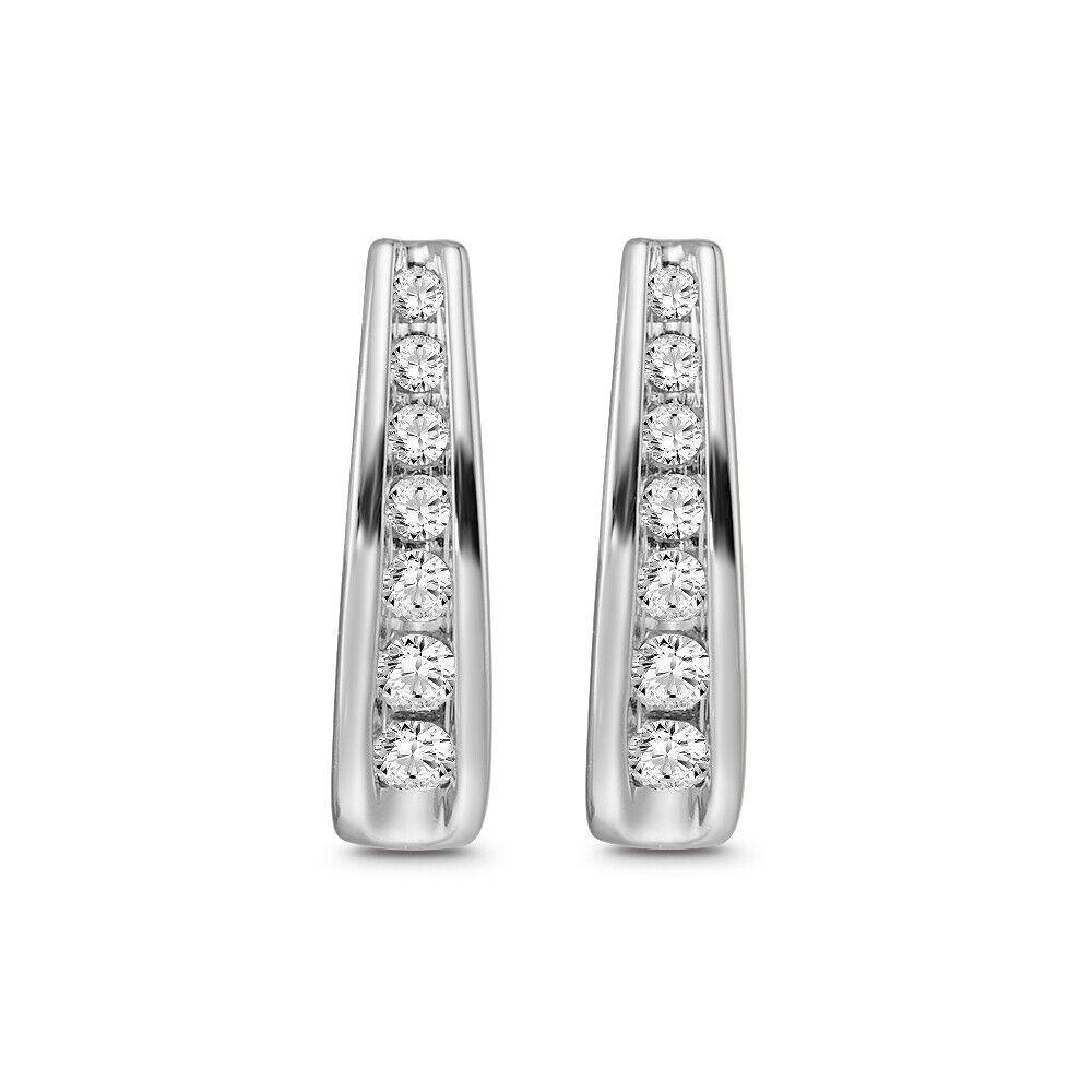 925 Silver Moissanite Hoop Stud Earrings