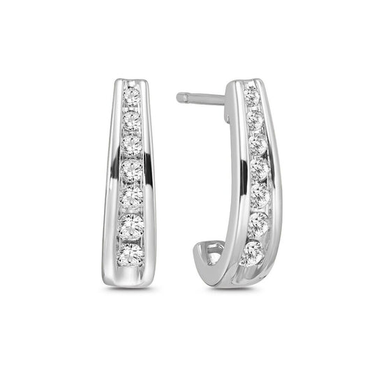 925 Silver Moissanite Hoop Stud Earrings