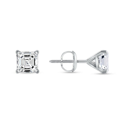 1CT Princess Solitaire Stud Earrings