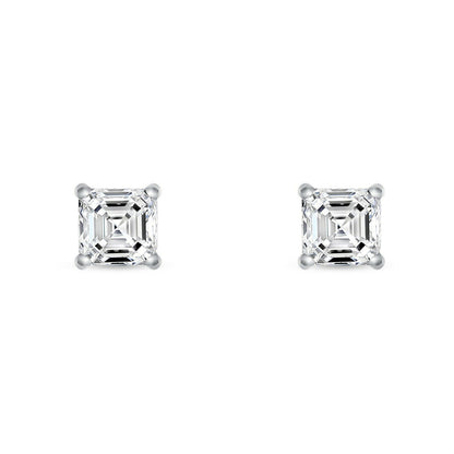 1CT Princess Solitaire Stud Earrings