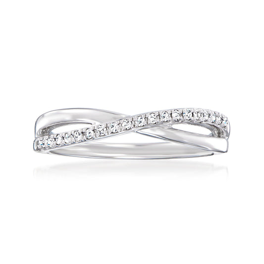 0.10 CT Moissanite Crisscross Band Ring