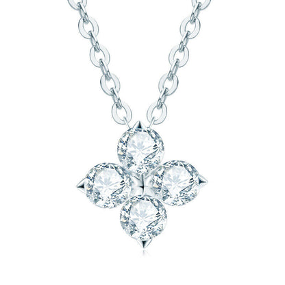 0.40 CT Moissanite Clover Pendant Necklace