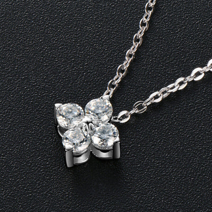 0.40 CT Moissanite Clover Pendant Necklace