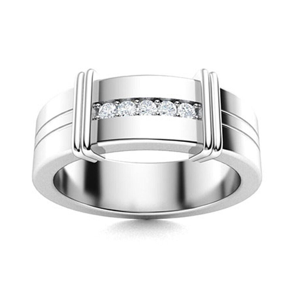 0.15 CT Moissanite Men's Band Ring