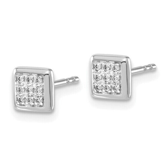 10K White Gold Moissanite Cluster Stud Earrings