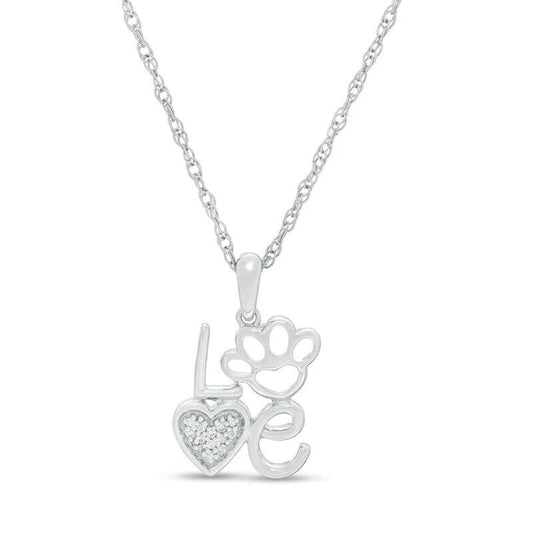 Love Paw Print Pendant