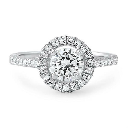 1.20 CT Moissanite Halo Engagement Ring