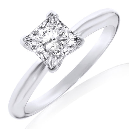 Solitaire Engagement Ring Silver