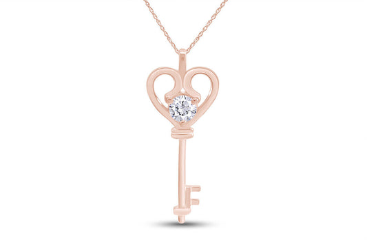 Heart Key Pendant Chain 18"