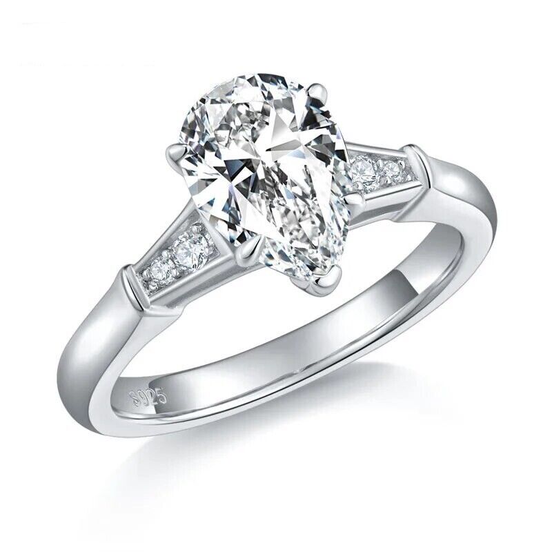 2CT Moissanite Solitaire Ring