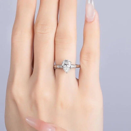 2CT Moissanite Solitaire Ring