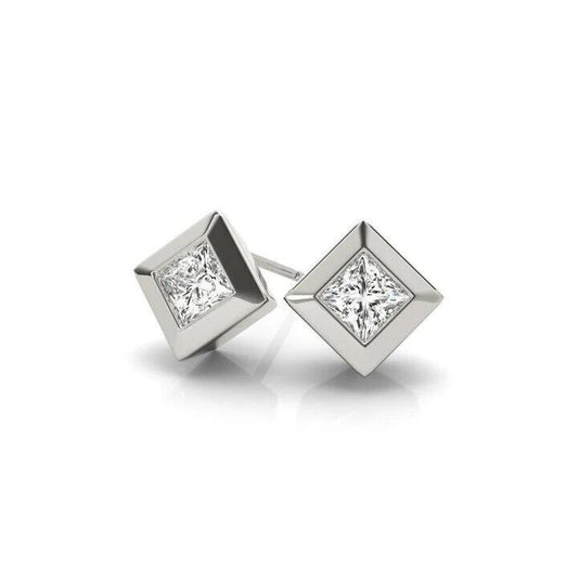 Princess Solitaire Stud Earrings