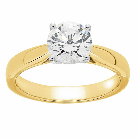 Natural Moissanite Solitaire Ring