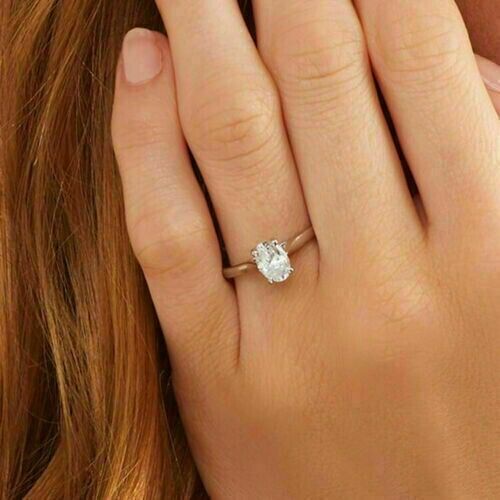 Oval Cut VVS1 Moissanite Solitaire Ring