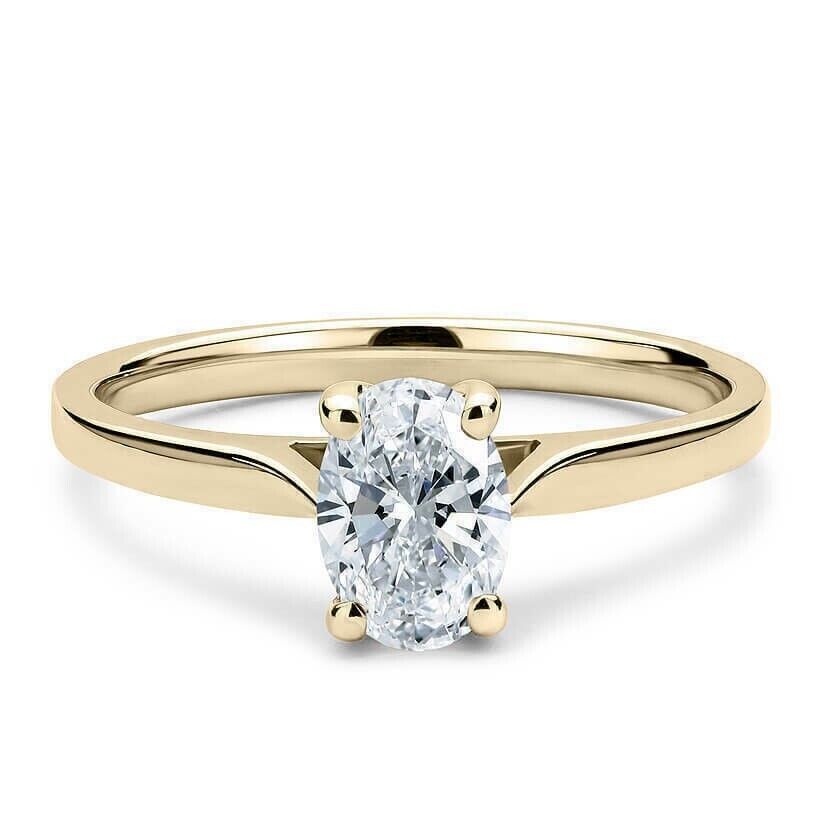 Oval Cut VVS1 Moissanite Solitaire Ring