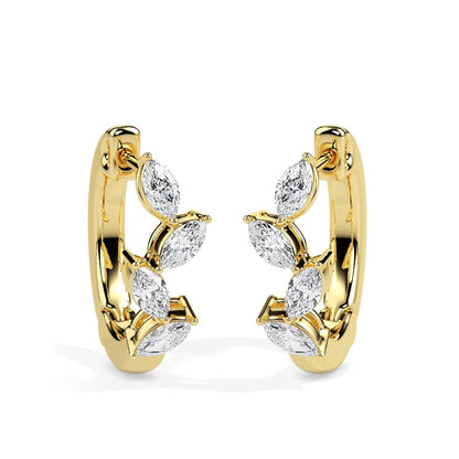 Marquise Diamond Huggie Hoop Earrings